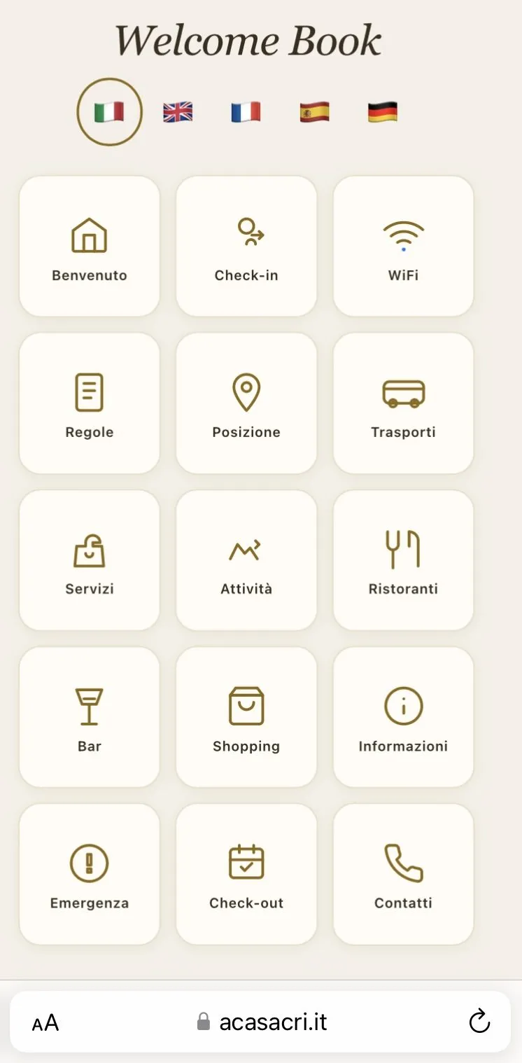 Aplikácia CasaCri pre hostí v mobile